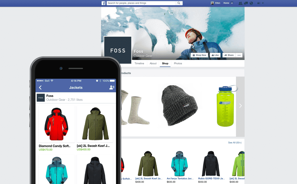 Facebook app for Shopify.